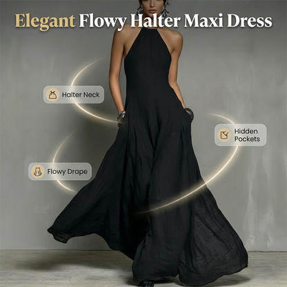 Élégante robe longue sans manches à dos nu pour femme
