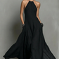 Élégante robe longue sans manches à dos nu pour femme