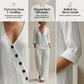 Women's V-Neck Asymmetrical Button Linen Two-Piece Set