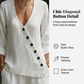 Women's V-Neck Asymmetrical Button Linen Two-Piece Set