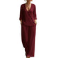 Women's V-Neck Asymmetrical Button Linen Two-Piece Set