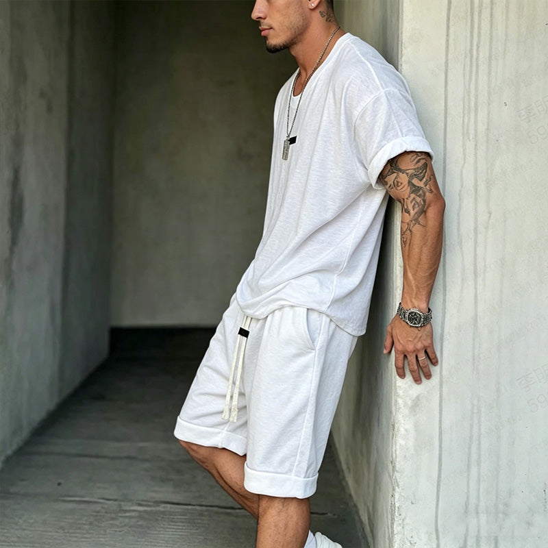 🎁Nouveautés : 50 % de réduction💥Ensemble t-shirt et short décontracté pour homme