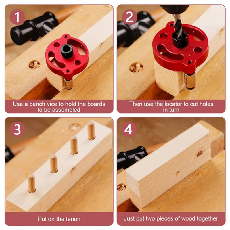 Kit de gabarit à tenon autocentrant pour le travail du bois