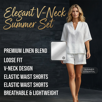 👚💃 Ensemble 2 pièces femme col V, style décontracté confortable