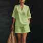 👚💃 Ensemble 2 pièces femme col V, style décontracté confortable