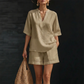 👚💃 Ensemble 2 pièces femme col V, style décontracté confortable
