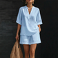 👚💃 Ensemble 2 pièces femme col V, style décontracté confortable