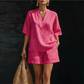 👚💃 Ensemble 2 pièces femme col V, style décontracté confortable