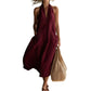 👗 OFFRE À DURÉE LIMITÉE : 50 % DE RÉDUCTION ! 💃 Robe midi décontractée à col en V et dos nu pour femme – Tissu fluide, poches plaquées, respirante 🍂