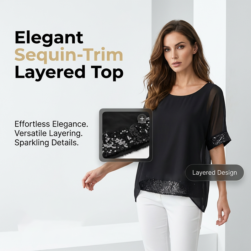 👚 50% DE RÉDUCTION! ✨ Haut Décontracté à Col Rond pour Femme – Tissu Doux, Coupe Relax & Parfait Pour Les Voyages Ou Le Quotidien ✈️