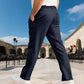 Pantalon de costume droit pour homme avec cordon de serrage