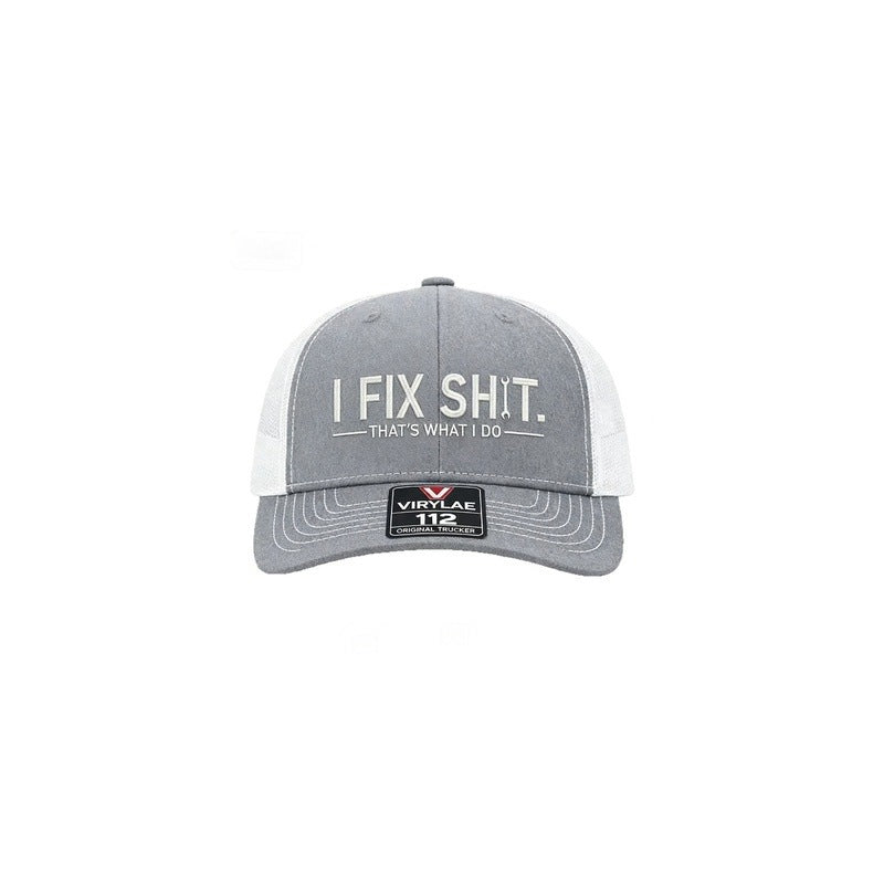 🔥🧢☀️ NOUVEAUTÉS 2026 -50% ! Casquette Trucker Brodée "I Fix Shit" – Dos Maille Respirant, Anti-UV (Noir/Gris/Orange)
