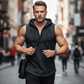 🏋️‍♂️ 50 % DE RÉDUCTION POUR UNE DURÉE LIMITÉE ! 🎽 Débardeur de sport à capuche pour homme – Respirant, col en V, capuche intégrée 🧢