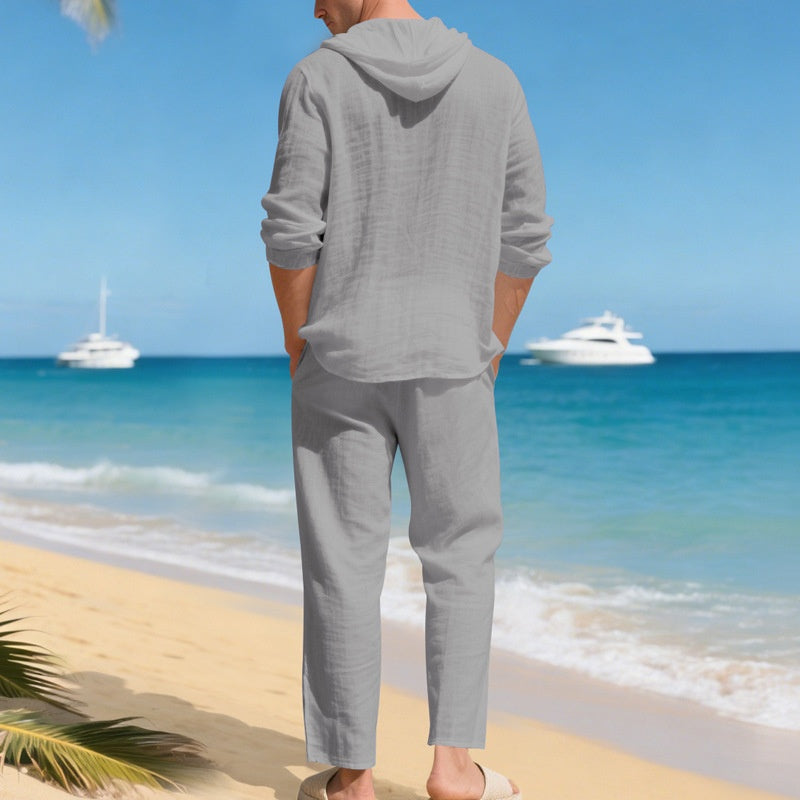 Tenue de plage en lin respirant pour homme