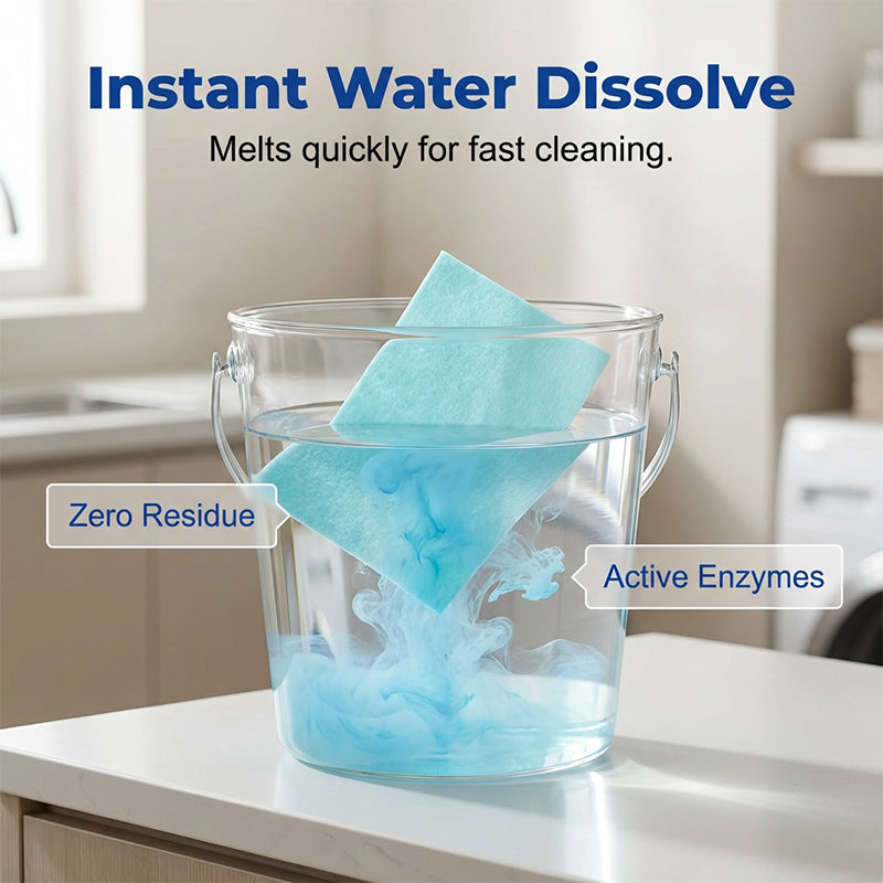 Lingettes nettoyantes pour sols solubles dans l'eau