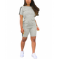Ensemble décontracté pour femme comprenant un haut à manches courtes et un short