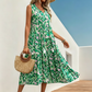 👗 50 % DE RÉDUCTION EN CE MOMENT ! 🌸 Robe midi à volants sans manches pour femme, imprimé abstrait – Coupe fluide, motif unique, idéale pour la plage, un brunch ou une sortie ☀️