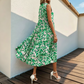 👗 50 % DE RÉDUCTION EN CE MOMENT ! 🌸 Robe midi à volants sans manches pour femme, imprimé abstrait – Coupe fluide, motif unique, idéale pour la plage, un brunch ou une sortie ☀️