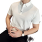 Chemise décontractée de bureau unie à manches courtes pour homme, effet rafraîchissant