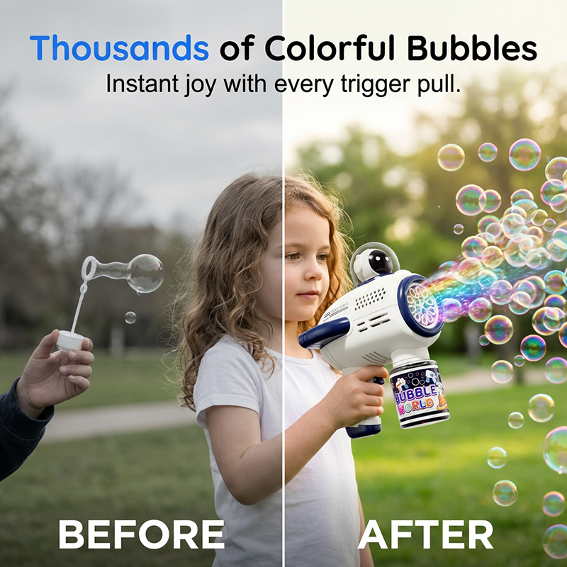 🚀 Décollage immédiat pour un maximum de fun avec le pistolet à bulles électrique astronaute pour enfants 🌈