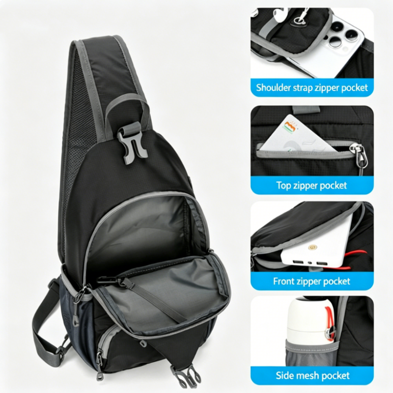 🎒⚡ PROMO FLASH 50% ! Sac Bandoulière Homme Sport Outdoor – Tissu Oxford Durable, Dos Respirant, Multi-Poches Organisation, Imperméable aux Éclaboussures 🌦️
