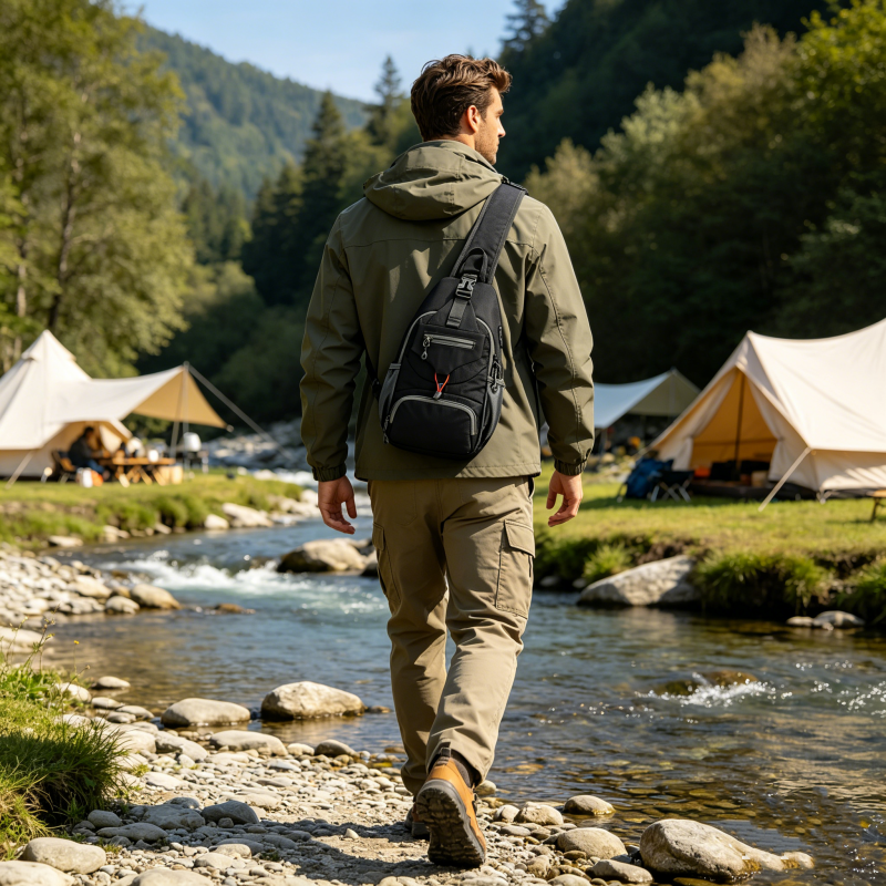 🎒⚡ PROMO FLASH 50% ! Sac Bandoulière Homme Sport Outdoor – Tissu Oxford Durable, Dos Respirant, Multi-Poches Organisation, Imperméable aux Éclaboussures 🌦️