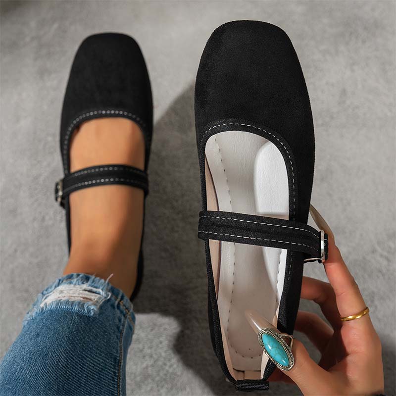 🥿🌿✨ PROMO -50% ! Ballerines Confortables en PU Aspect Daim avec Bride – Nouveau Style 2026, Souples & Élégantes (6 Couleurs, 36-43)