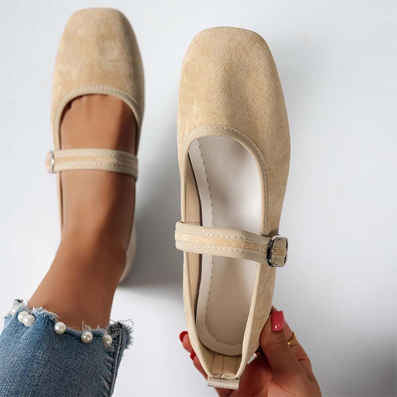 🥿🌿✨ PROMO -50% ! Ballerines Confortables en PU Aspect Daim avec Bride – Nouveau Style 2026, Souples & Élégantes (6 Couleurs, 36-43)