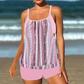 Tankini deux pièces pour femme, composé d'un haut et d'un short