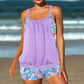 Tankini deux pièces pour femme, composé d'un haut et d'un short