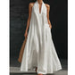Robe longue élégante et décontractée à col licou pour l'été