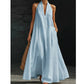 Robe longue élégante et décontractée à col licou pour l'été