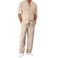 👔 50% DE RÉDUCTION ✨ Ensemble décontracté homme – Chemise col cubain & pantalon ample – Tissu léger, coupe fluide, parfait pour les vacances ou les journées chaudes 🌴