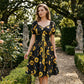 🌻Robe pour femme à manches bouffantes et imprimé