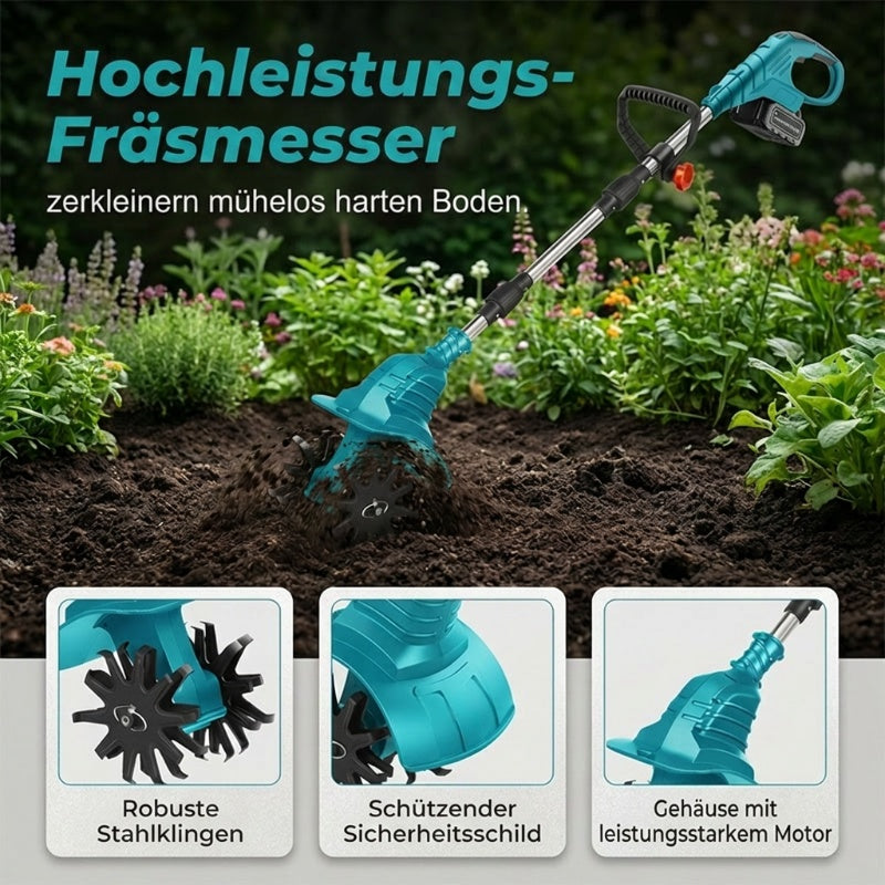 🌿50 % DE RÉDUCTION⚡ Motoculteur électrique sans fil | Ameublissement du sol ultra-puissant · Manche télescopique réglable · Grande autonomie · Lames ultra-résistantes · Jardinage facile