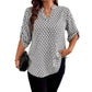 📢📢50 % DE RÉDUCTION !! ⏰Blouse à col en V à imprimé géométrique pour femme