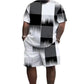 😎Ensemble abstrait moderne ✨Ensemble t-shirt et short à imprimé abstrait pour homme