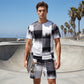 😎Ensemble abstrait moderne ✨Ensemble t-shirt et short à imprimé abstrait pour homme