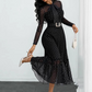 🎀 Nouveauté 2026 ✨ Robe mi-longue élégante 👗 À pois et avec lacets