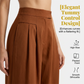 Jupe-culotte à taille haute, plissée et à jambes larges pour femme