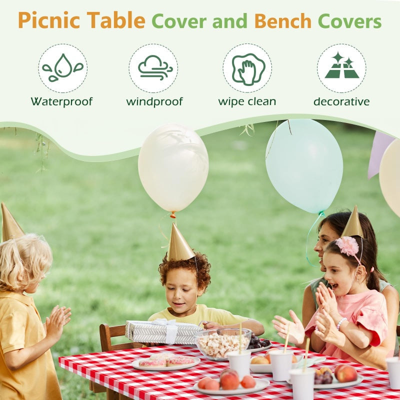 Housse imperméable pour table de pique-nique de 1,80 m - Lot de 3 pièces