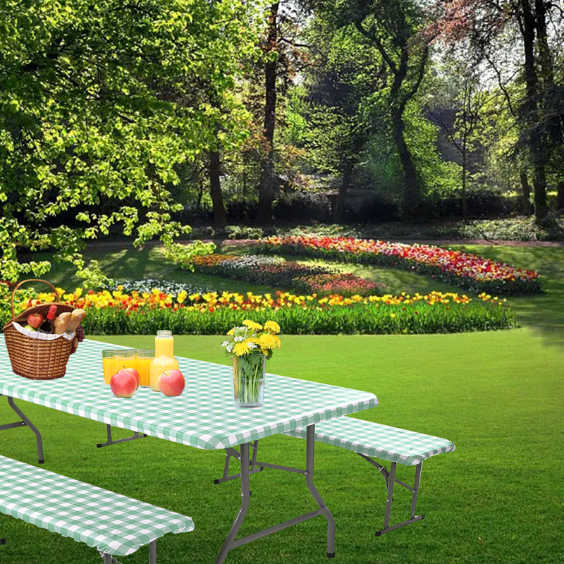 Housse imperméable pour table de pique-nique de 1,80 m - Lot de 3 pièces