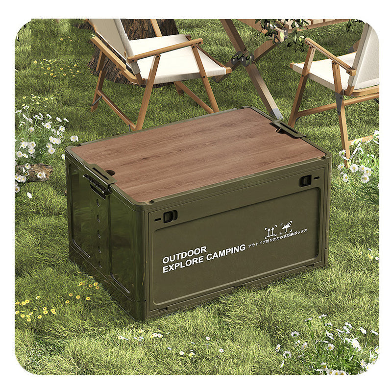 ☀️ PROMOTION D'ÉTÉ : 50 % DE RÉDUCTION 🏕️ Coffre de rangement de camping pliable 2-en-1 avec plateau de table | Triple ouverture, très spacieux, facile d'accès