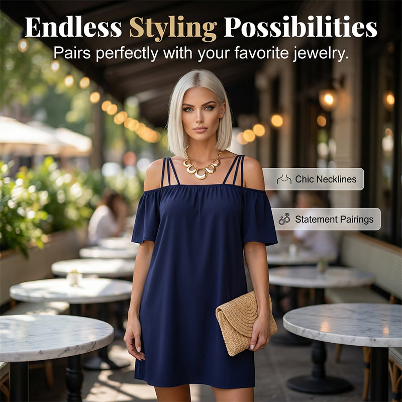 Robe courte élégante unie pour femme