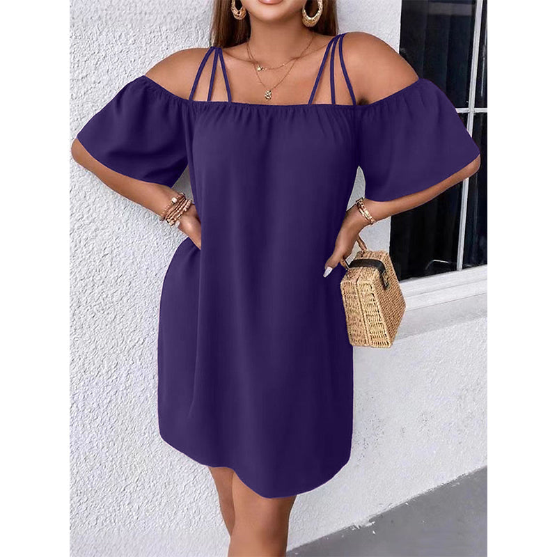 Robe courte élégante unie pour femme