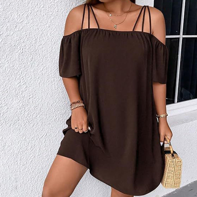 Robe courte élégante unie pour femme