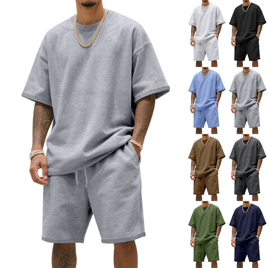 📢📢50 % DE RÉDUCTION !!!⏰Ensemble décontracté pour homme composé d'un t-shirt et d'un short