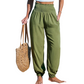 Pantalon sarouel smocké taille haute pour femme 🌞Un look estival décontracté et tout en confort✨