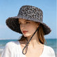 Chapeau de pêche à imprimé léopard pour femmes, avec protection solaire