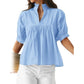 Blouse à col volanté et manches bouffantes pour femme